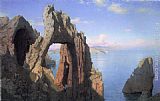 William Stanley Haseltine Canvas Paintings - Natural Arch, Capri